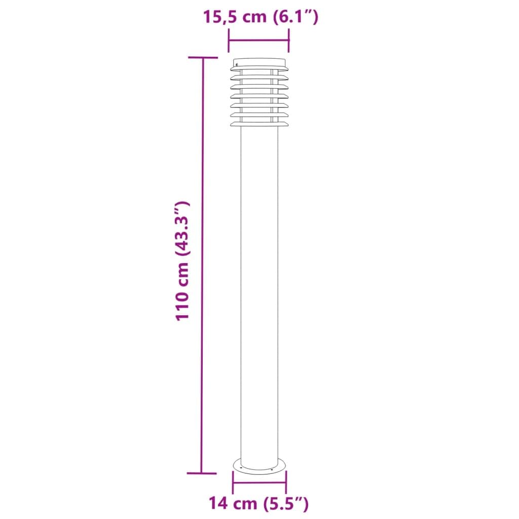 Lechnical Lampada da Terra per Esterni Argento 110 cm in Acciaio Inox,Lampade da Terra,Lampada da Terra Moderna,Lampade da Terra per Soggiorno-4006359