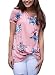 Chase Secret Womens Floral Printed Knot Front Tee Shirt Tunic X-large Pink