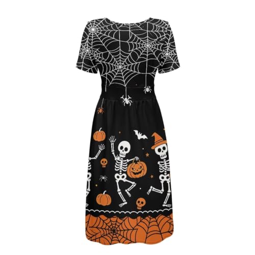 Image of Women's Summer Dresses Short Sleeve Formal Dresses with Pockets | Lightweight polyester fabric delivers cool airflow during hot summer outdoor activities