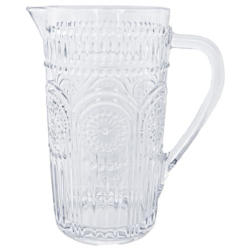 Vintage-Inspired Codi Glass Pitcher, Holds 5.5 Cups, Clear