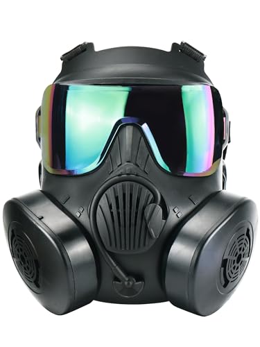 Guayma Airsoft Gas Mask Full Face Skull Paintball Mask for Cosplay Colorful