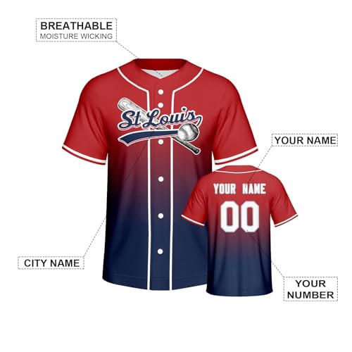 Jersey de béisbol personalizado Tomized para hombre, mujer y jóvenes miniatura 4