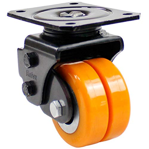 HAIYANG Rueda Pivotantes Cargas Pesadas Ruedas Sin Ruido Rueda Giratoria de Amortiguación  Espuma de Poliuretano Doble Ruedas 2.5 in