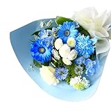 [プリティ マーメイド] 花束 卒業 送別 退職 ブーケ 生花 誕生日 プレゼント 季節のおまかせ花束 卒業 送別 退職 青 ブルー系 ピュアブーケ 花便り 夢みるブルームーン 1束 -画像配信サービス付き（5/1-18は不可)-