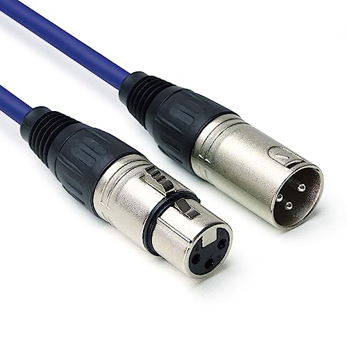 Câble DMX 3 broches Keepdrum DMX004 BL bleu 6 m à impédance de 100 Ohm