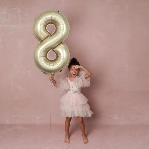 Image of Solid White 8 /eight Number Foil Balloons 32 inch Birthday Party Decoration Helium Supported