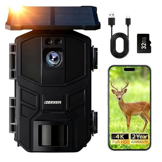 iZEEKER Trail Camera 4K 30fps 48MP, Game Cameras with Night Vision Motion Activated IP66 Waterproof, 0.1s Trigger Time, 2s PIR Interval for Wildlife Watching with 32GB SD Card and 4 AA Batteries