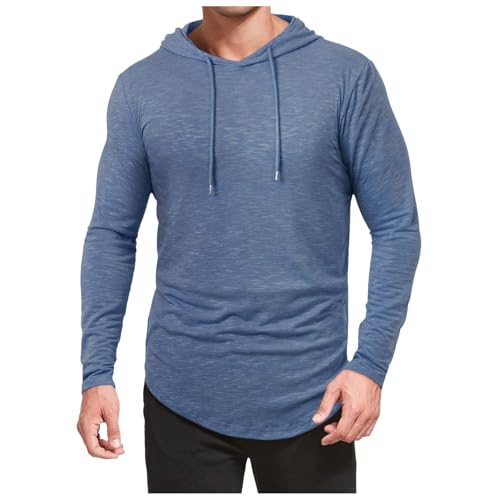 Camiseta manga larga con capucha para hombres que buscan confort en el gym