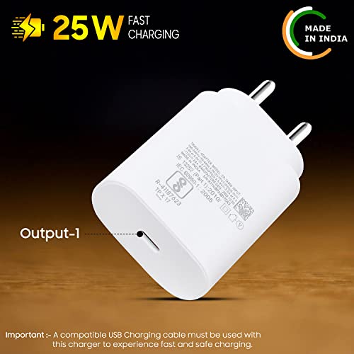 Image of 25W Original S21 FE 5G Charger Adapter Compatible with Samsung Galaxy S21fe Cellular Phone USB-C Super Fast Travel Charging Adaptive Quick Speed Adaptor 25-Watt Support for Galaxy Mobile 25 Watt
