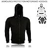 Swift Wear Motorbike Armoured Hoodie Mens Motorcycle Zip Up Jacket Fleece Hoody CE Approved Removable Armor Biker Moto Rider Safety Protection Hood (UK, Alpha, 3XL, Regular, Regular, Black) #3