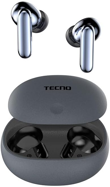 TECNO TRUE 1 TWS Earbuds inside open charging case