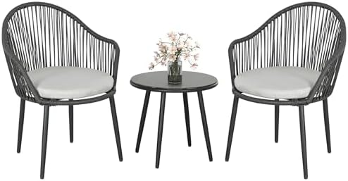 Balcony Table And Chair Set Small Apartment Balcony Table And Chairs Set Modern Garden Furniture Set Outdoor Patio Rattan Lounge Coffee Table Rattan Chair Bistro Table Set (Color : Table