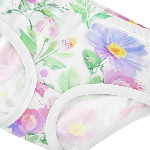Joisal Durable Toddler Girls Underwear 2t Cotton Panties for Girl Watercolor Wildflowers Pastel Briefs Undies Kids4
