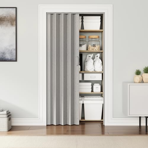 Techni Home Studio Series 32\" W PVC Foldable Accordion Doors, Grey