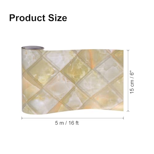 Image of uxcell 16 Ft x 6 Inch Wood Grain Repair Tape, Self Adhesive Wood Colored Tape for Furniture, Floors, Cabinets, Windows, Doors (Rhombic Pattern)