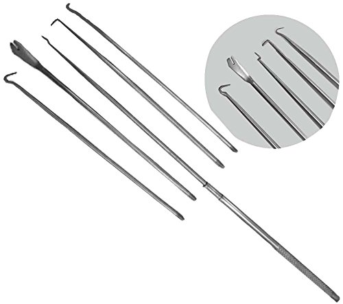 ARTIST'S BEST 6 Pc Spring Hook Set | Stainless Steel Construction | Contains 5 Interchangeable Tips and 1 Handle | Great For Automotive Repairs, Electronic Devices, Jewelry Crafting, or DIY Projects