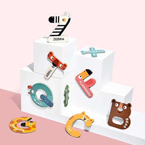 Jcren Jumbo Magnetic Letters Animals Alphabet Toys,Fridge Magnets Stick Large Abc Alphabet Uppercase Toy Set Preschool Learning Spelling Refrigerator Gift For 3 4 5 Year Old Toddler Kids Boys Girls #TOP7