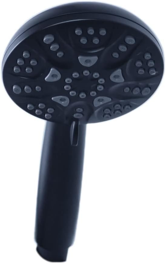 Westbrass SCH900-62 Shower Kit has Drill-Free Adjustable Slide Shower Bar with Diverter, Round 5-Function Spray Fixed Shower Head & Hand Shower and 5 Ft. Hose, Matte Black