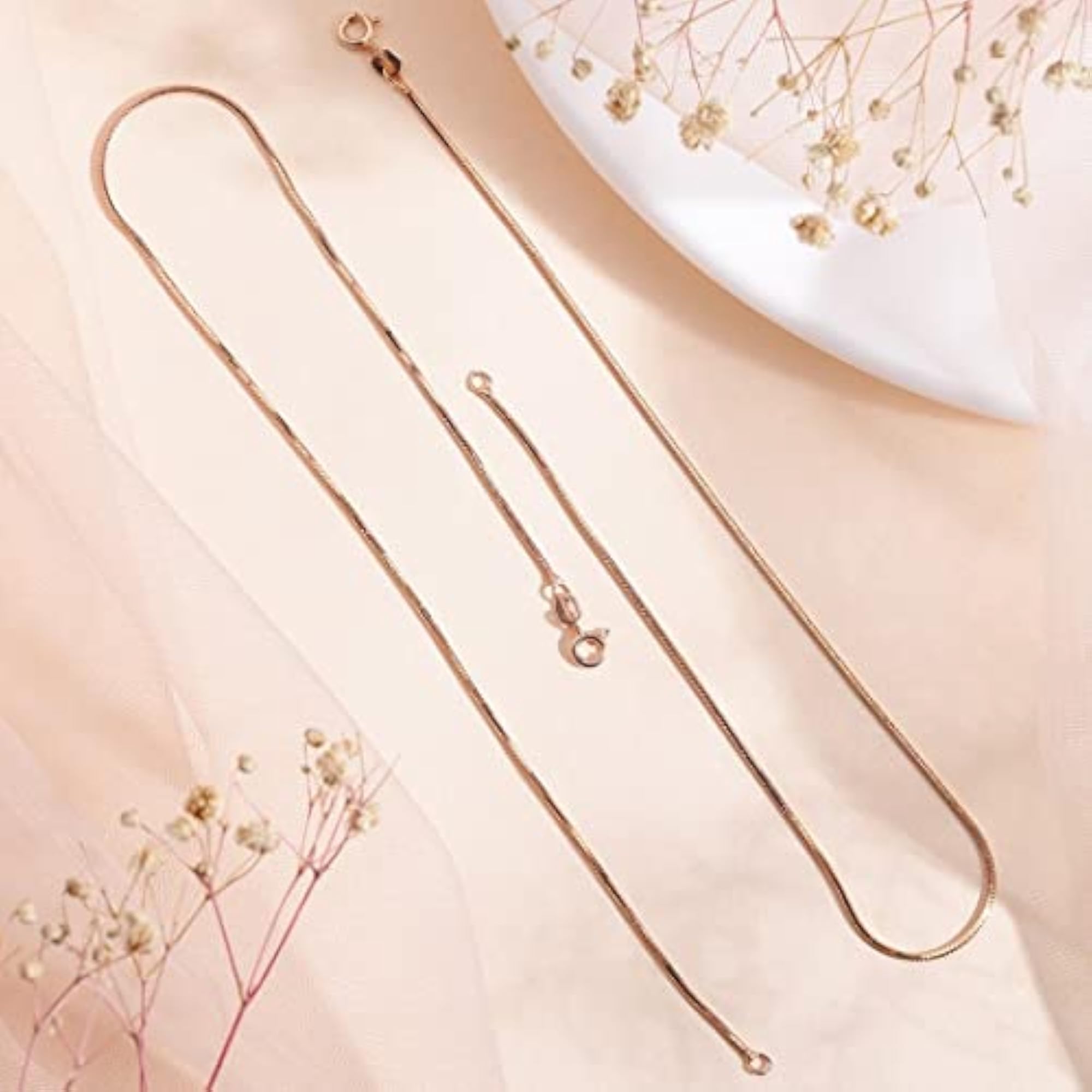 925 Silver Plated Anklet Pair with Hallmark 925