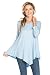Frumos Womens Tunic 3/4 Sleeve Handkerchief Hem Tunic Top Aqua 2XL
