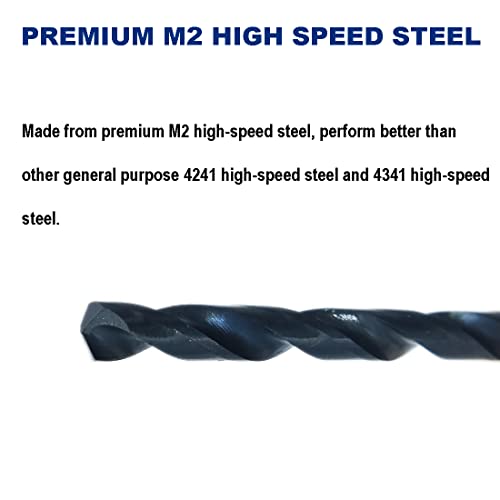 3/16-Inch X 6-Inch Aircraft Extension Black Oxide Drill Bit, Premium M2 High Speed Steel, Extra Length, For Metal, Plastic, Wood #TOP3
