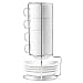 HUJI Stack-able Porcelain 4 Ounces Espresso Turkish Coffee Cups and Saucer with Chrome Rack (1)