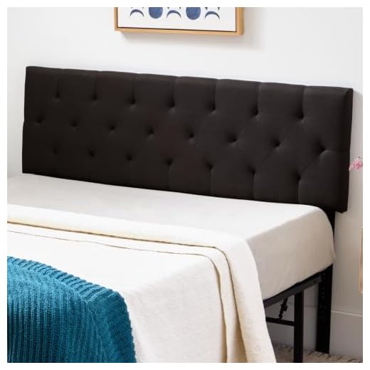 LUCID Mid-Rise Diamond Tufted Upholstered Black Attach Frame-Wall Mount-Headboard Cal King Platform, King King