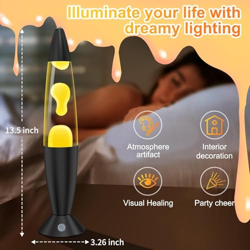 KIKILIVE lavalampe kinder mit farbwechsel lavalampen Erwachsene 17 farben Nachttischlampen LED Nachtlicht entspannende ideal für Schlafzimmer, Wohnzimmer, Home Decor