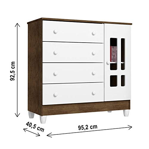 Quarto de Bebê Ariel com Cômoda Fraldário e Berço Gabi Carolina Móveis Amadeirado Rústico