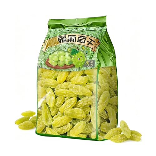 500 G De Pasas Verdes: Refrigerio Grande Y Regordete Frutas Secas, Sin Azúcar Añadido, Listo For Comer For Hornear, Avena, Yogur Mezcla Frutos Secos
