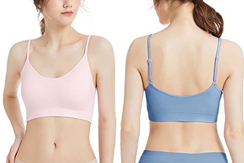 Comfyin Sutiã acolchoado para mulheres, sutiãs de dormir, sem costura, ioga, esportes, pacote com 3,