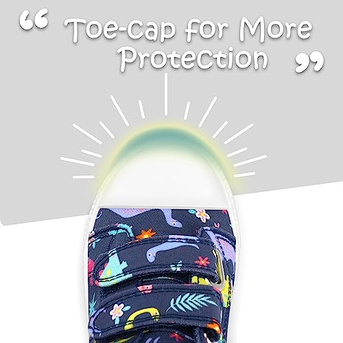 Image of K KomForme Toddler Boys & Girls Shoes Kids Canvas Sneakers with Cartoon Dual Hook and Loops