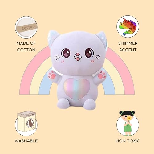 Image of Flufies Plush Toys - Snuggly and Aesthetic Stuff Plush Toys and Baby Toys - Soft Toys for Baby Girl and Baby Boy - Soft Toys for Girlfriend Gift (Shimmery Cat)
