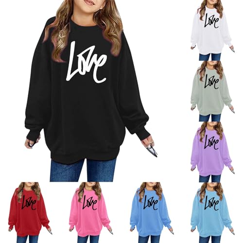 Girls Oversized Sweatshirts Letter Graphic Crewneck Long Sleeve Casual Loose Pullover Tops for Teen Girls3