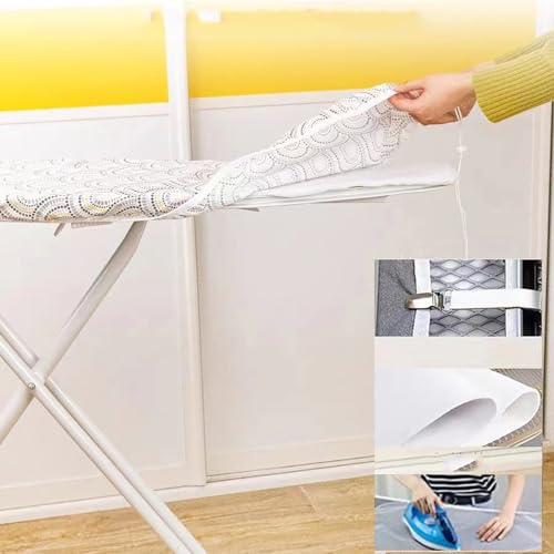 Housse de table à repasser réglable bleu coton protège contre la chaleur feutre
