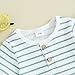 fhutpw Infant Baby Boys Summer Clothes Ribbed Knit Short Sleeve Patchwork T-Shirt Tops Pocket Shorts Set Toddler Outfits (C- Striped Blue, 18-24 Months)