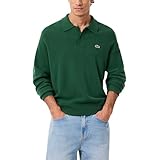 Lacoste Men's Relaxed Fit Carded Wool Polo Sweater, Green, 3X-Large