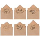 SEWOART 16 Stück Dankeskarten Kraftpapier mit Umschlägen für Kleinunternehmen Leere Geschäftliche Danksagungskarten Kompakt Leicht für Kundenbindung im Büro und Einzelhandel