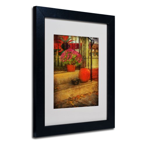 Trademark Fine Art Pets Welcome Matted Framed Art by Lois Bryan with Black Frame, 11 by 14-Inch