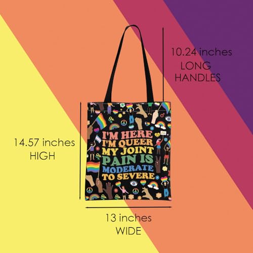Bolso tote MNIGIU con bandera arcoíris para orgullo LGBTQ+ miniatura 4