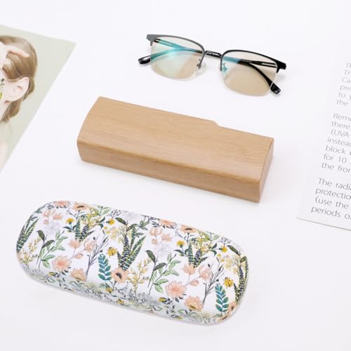 Image of PERFECTSIGHT Hard Shell Eyeglasses Case, PU Leather Protective Glasses Case, Cute Eyeglass Case for Women Men Girls