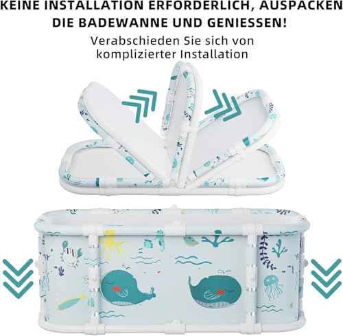 Wunder-Ozean L2: Faltbare Metall-Badewanne, 120cm, 7-lagig, Hot SPA