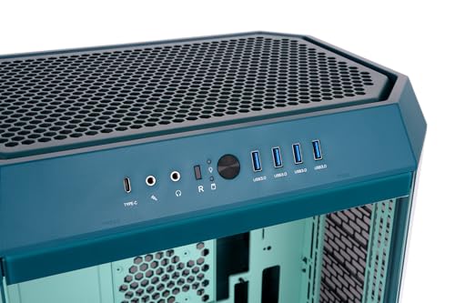 Thermaltake The Tower 600 | Ośmiokątna obudowa typu mid tower ATX | 2 fabrycznie zainstalowane wentylatory 140 mm | Wentylacja pionowa | Niebiesko-zielony Teal