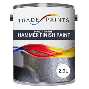 Hammer Finish Direct To Rust Metal Paint Hammerite Equivalent (2.5 Litre, Silver)