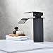 Produktbild Wasserfall Waschbecken Waschbecken Mischer Wasserhahn Bad Hebel einzigen Griff Chrom bleifrei Messing Wasserhahn (Schwarz)