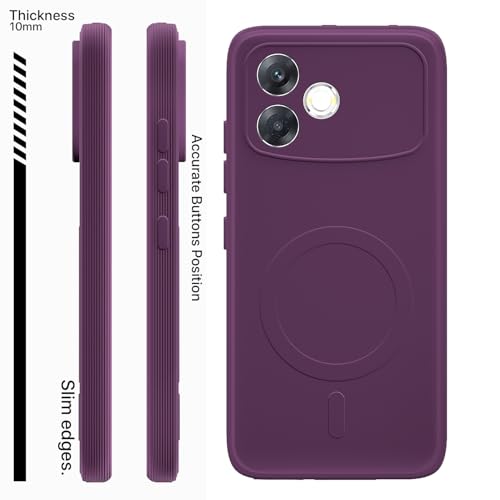 Image of Pikkme Back Cover for Oppo F33 Pro 5G Soft Matte Silicone Mag-Safe Design (Mag-Safe Not Support) Camera Protection | Slim Fit Bumper Cover (Purple)