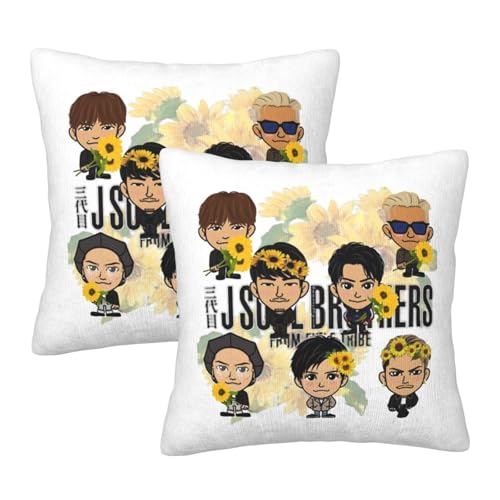 枕カバー 三代目 J Soul Brothers クッションカバー 2枚セット 座布団カバー まくらカバー おしゃれ 可愛い ソファ背当て 抱き枕 インテリア飾り オフィス 部屋飾り 四季通用 45×45cm