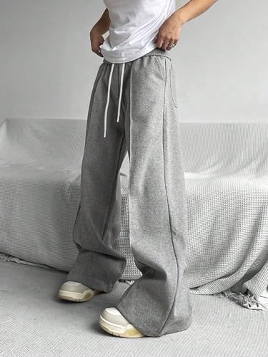 COZYEASE Men's Sweatpants Athletic Drawstring Waist Wide Leg Sweatpants Casual Baggy Pants with Pockets4