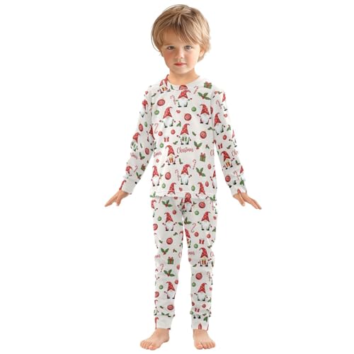 Pajama Sets Long Sleeve Christmas Gnome Pattern Soft Comfy Sleepwear 2 Piece PJS 3-8T2