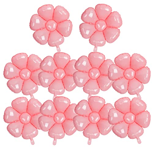 10Pcs Birthday Daisy Balloons Party Decorations Pink Flower Floral Aluminum Foil Balloons Decor Supplies For Birthday, Baby Shower, Wedding #TOP2